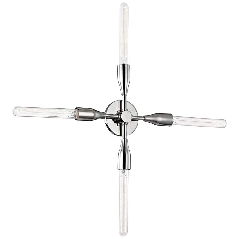 Image 1 Mitzi Tara 29 3/4" High Polished Nickel 4-Light Wall Sconce