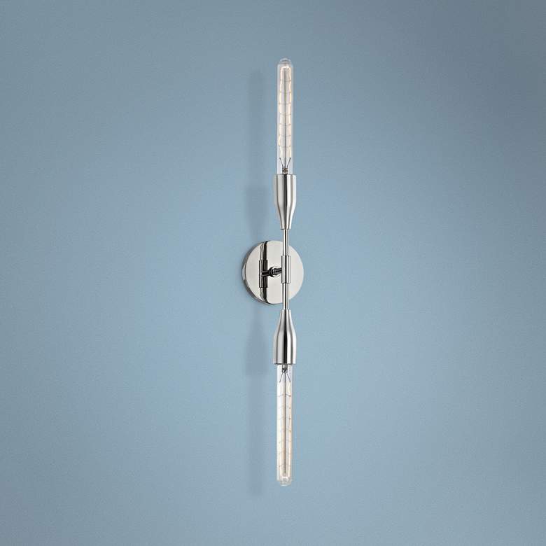Image 1 Mitzi Tara 30" High Polished Nickel 2-Light Wall Sconce