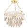 Mitzi Tiffany 18 1/4" Wide Aged Brass and Wood Pendant Light