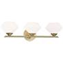 Thumbnail2 of Mitzi Valerie 21 3/4" Modern Opal Glass Aged Brass 3-Light Bath Light