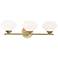 Mitzi Valerie 21 3/4" Modern Opal Glass Aged Brass 3-Light Bath Light