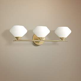 Image1 of Mitzi Valerie 21 3/4" Modern Opal Glass Aged Brass 3-Light Bath Light