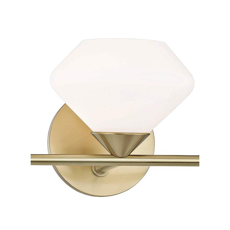 Image 3 Mitzi Valerie 21 3/4" Modern Opal Glass Aged Brass 3-Light Bath Light more views