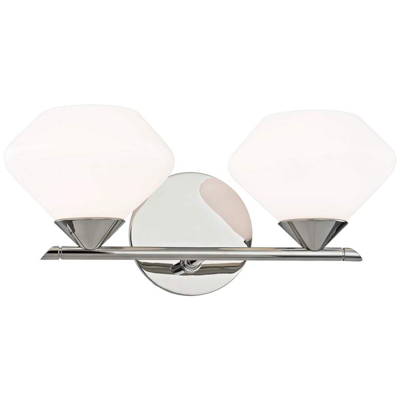 Image 1 Mitzi Valerie 6" High Polished Nickel 2-Light Wall Sconce