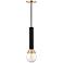 Mitzi Via 5" Wide Polished Brass and Black Mini Pendant