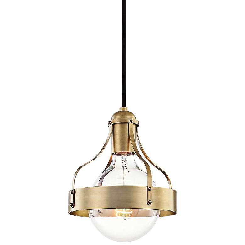 Image 2 Mitzi Violet 7 1/2" Wide Aged Brass Mini Pendant