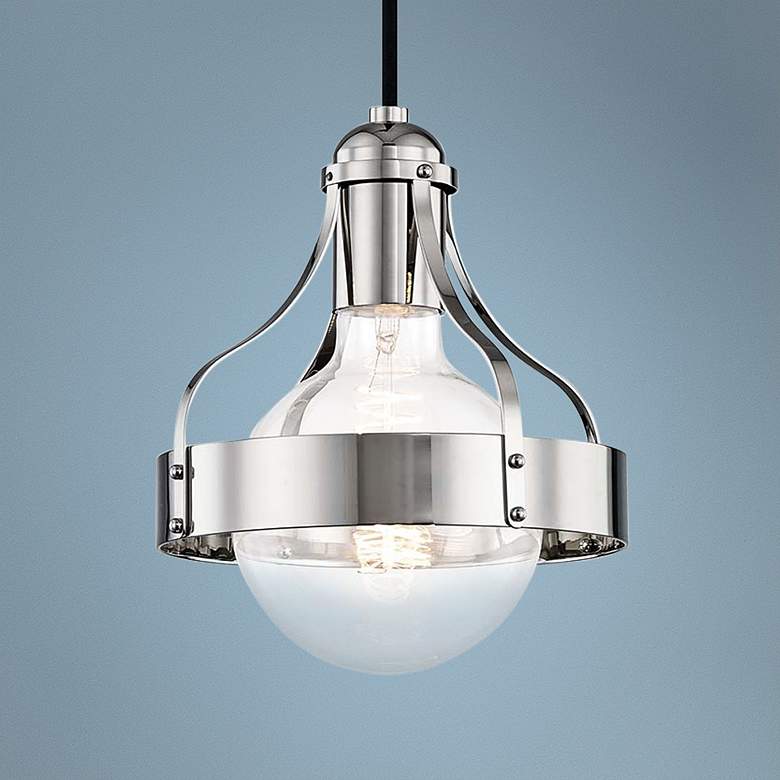 Image 1 Mitzi Violet 7 1/2" Wide Polished Nickel Mini Pendant