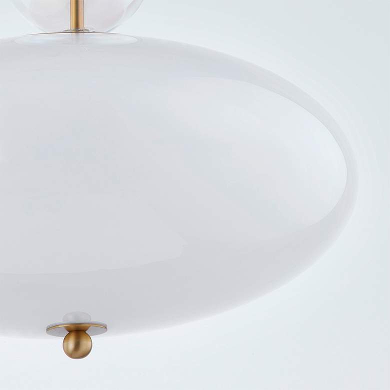 Image 2 Mitzi Viviana 15" Wide Modern Brass Opal Glass Pendant Light more views