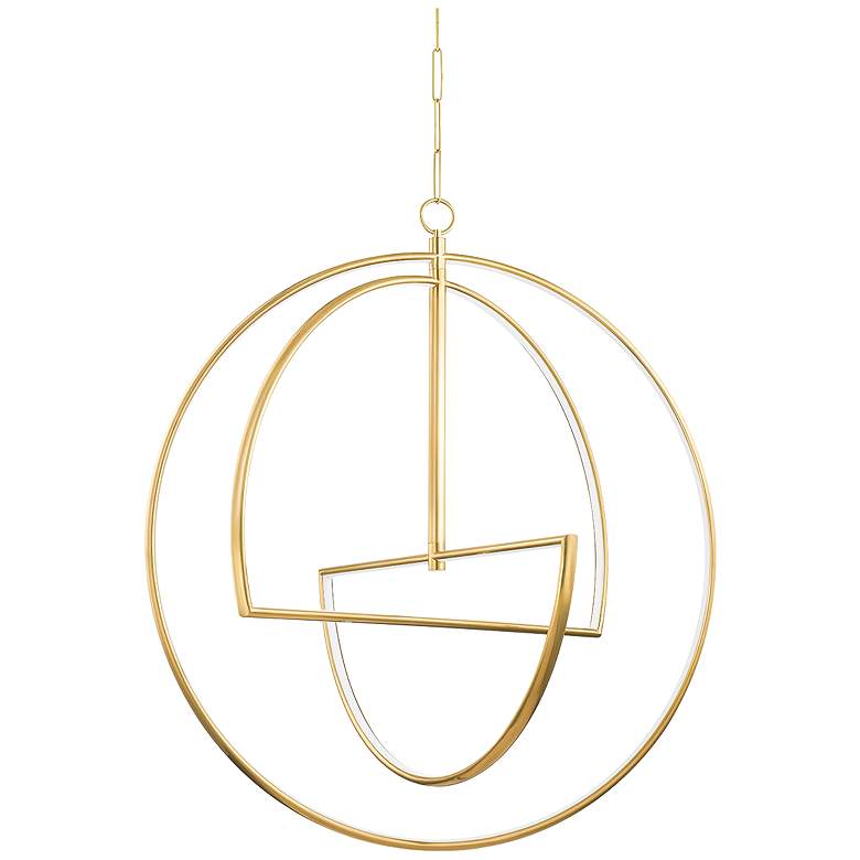 Image 1 Mitzi Welland 40" Wide Aged Brass LED Chandelier