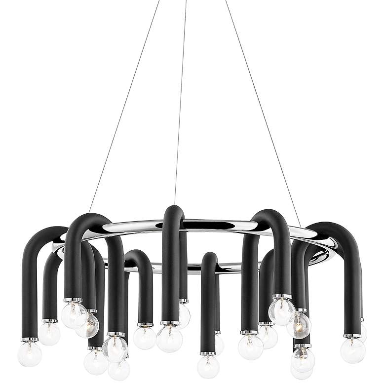Image 2 Mitzi Whit 28 3/4" Wide 20-Light Nickel and Black Chandelier