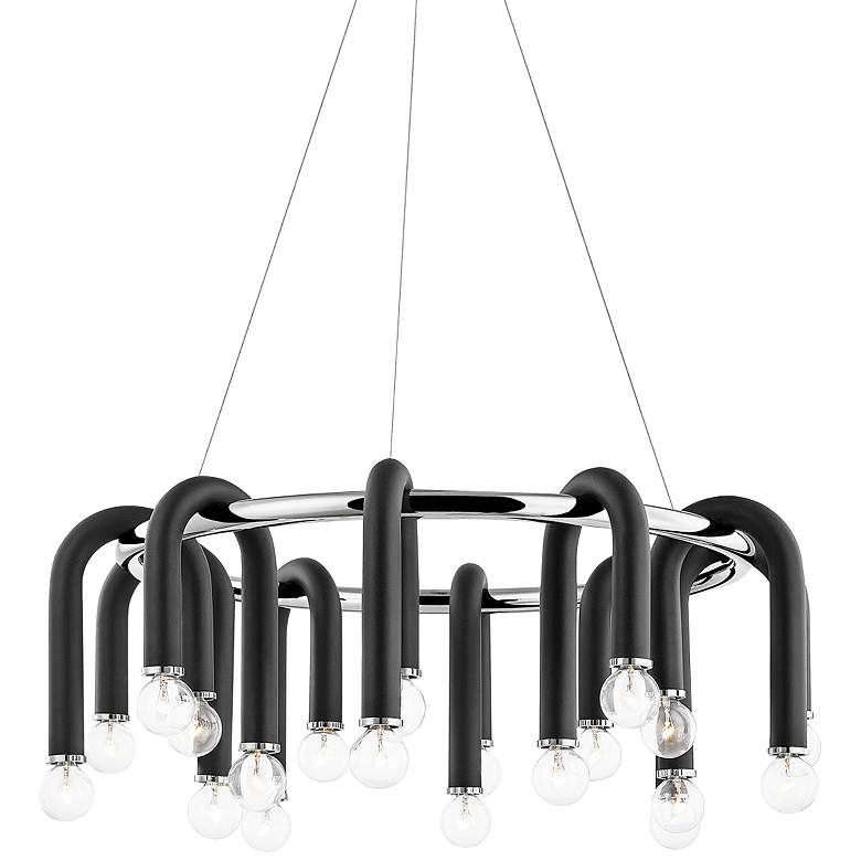 Image 2 Mitzi Whit 28 3/4 inch Wide 20-Light Nickel and Black Chandelier