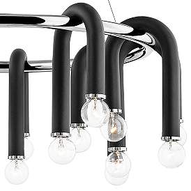 Image3 of Mitzi Whit 28 3/4" Wide 20-Light Nickel and Black Chandelier more views