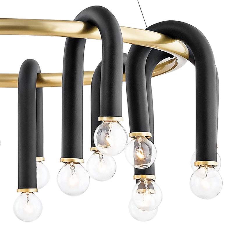 Image 3 Mitzi Whit 28 3/4"W 20-Light Aged Brass and Black Chandelier more views
