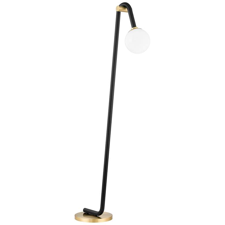 Image 2 Mitzi Whit 60 1/4 inch High Aged Brass and Black Modern Floor Lamp