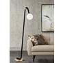 1_Mitzi Whit 60 1/4" High Aged Brass and Black Modern Floor Lamp