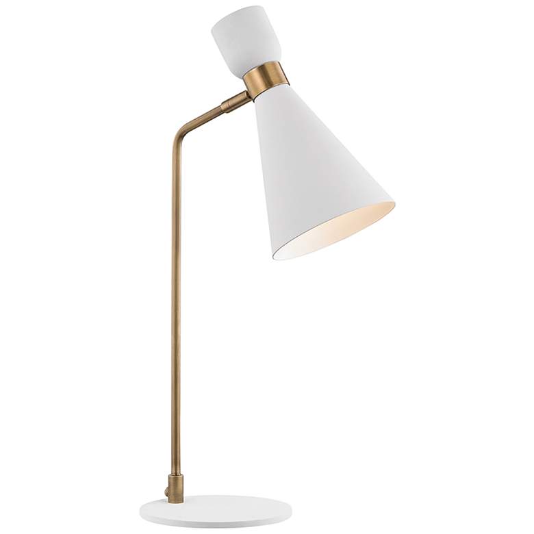 Image 2 Mitzi Willa 24 1/4" High Aged Brass and White Modern Table Lamp