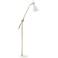 Mitzi Willa Aged Brass and White Adjustable Arm Floor Lamp