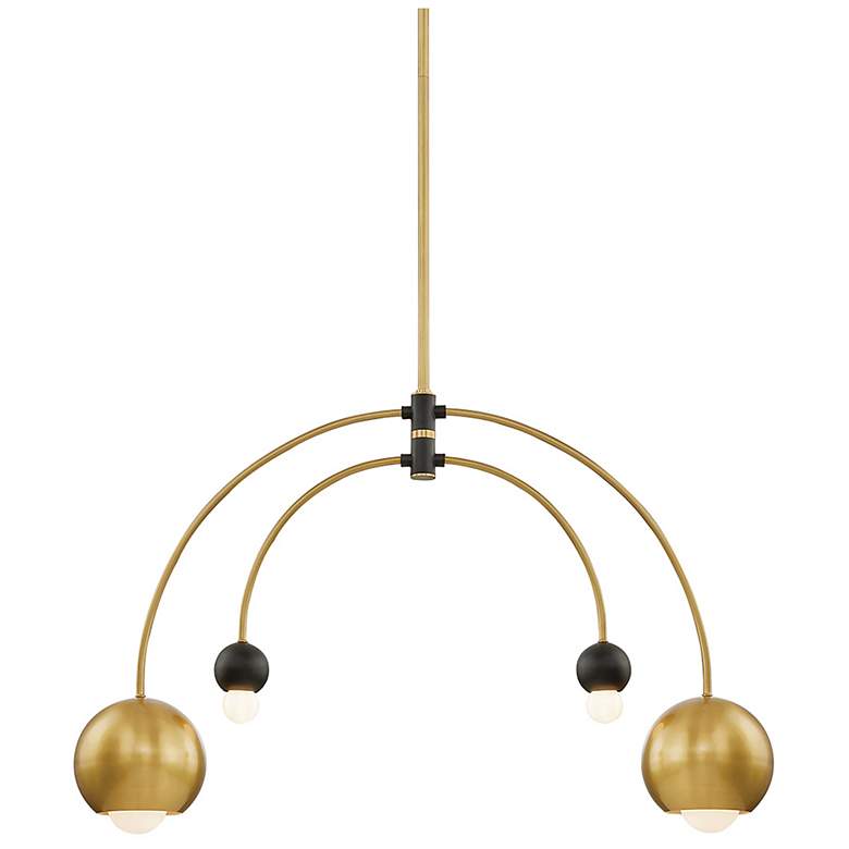 Image 1 Mitzi Willow 37.75" Wide Aged Brass/black 4 Light Chandelier