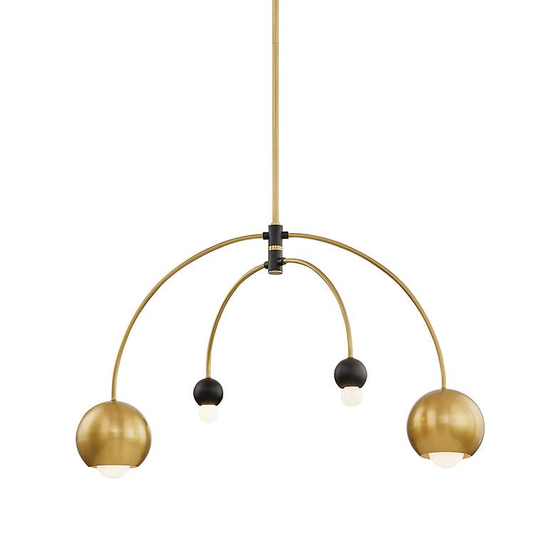 Image 2 Mitzi Willow 37.75" Wide Aged Brass/black 4 Light Chandelier more views