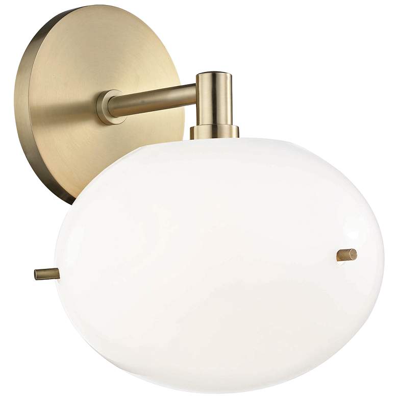 Image 1 Mitzi Winnie 8 1/2 inch High Aged Brass LED Wall Sconce