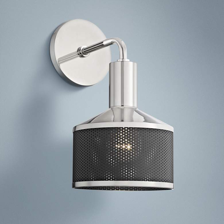 Image 1 Mitzi Yoko 11 1/2" High Polished Nickel Wall Sconce
