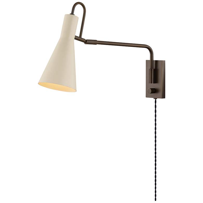 Image 1 Mitzi Yvette Wall Sconce 4.75" in True Bronze and Soft Bisque