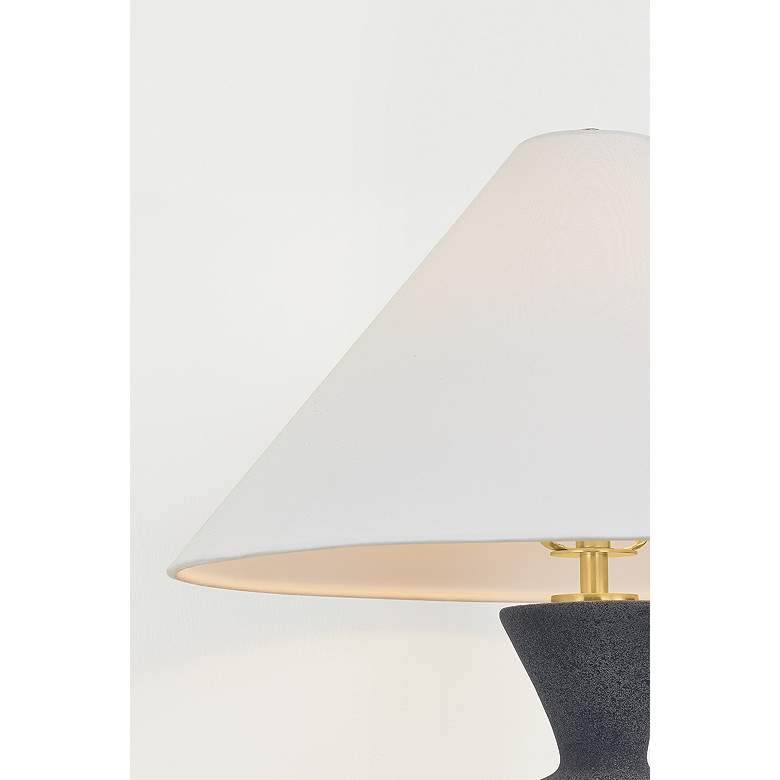 Image 5 Mitzi Zadeh Table Lamp 19" in Aged Brass and Ceramic Pale Midnight more views