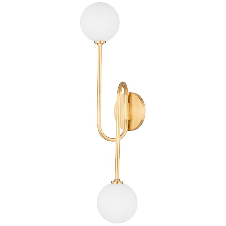 Image 1 Mitzi Zani 25 1/2" High Aged Brass 2-Light Wall Sconce