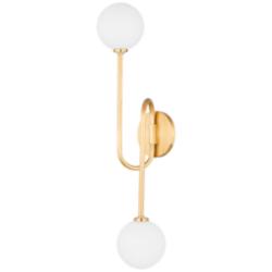 Mitzi Zani 25 1/2" High Aged Brass 2-Light Wall Sconce