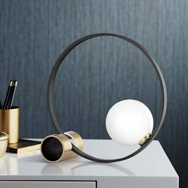 Image 1 Mitzi Zena Aged Brass 18" High LED Accent Table Lamp