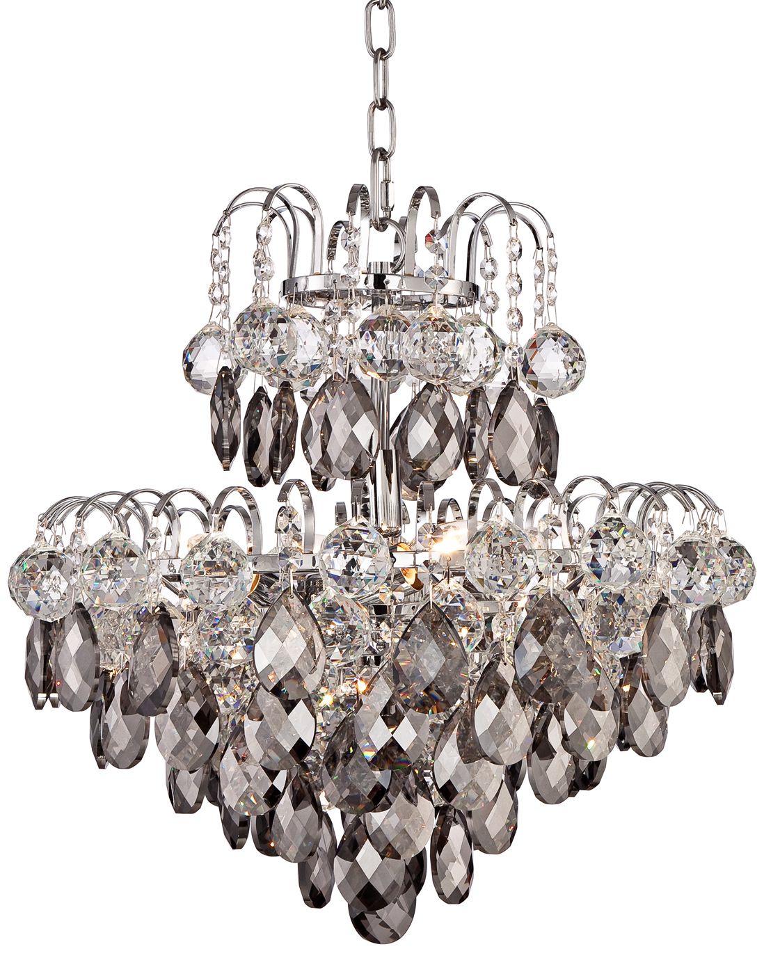 Miura 18" Wide Smoke Crystal Chandelier