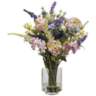 Mixed Lavender and Hydrangea 16" High Faux Flowers in Vase