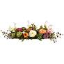 Mixed Peony 34" Wide Faux Flower Centerpiece with Twigs