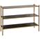 Mixon 46"W Matte Gold and Black Glass 3-Shelf Console Table