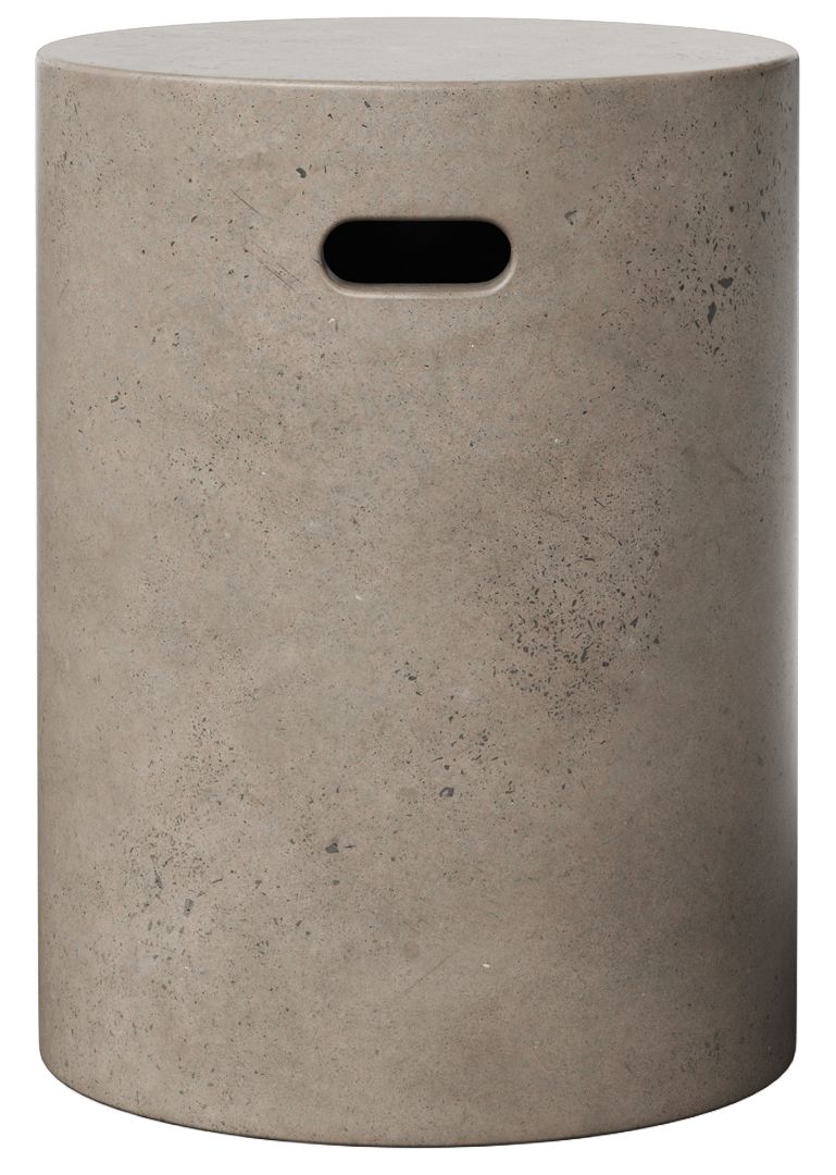 Image 2 Mixx 13.75" Wide Dark Grey Cylinder Accent Stool