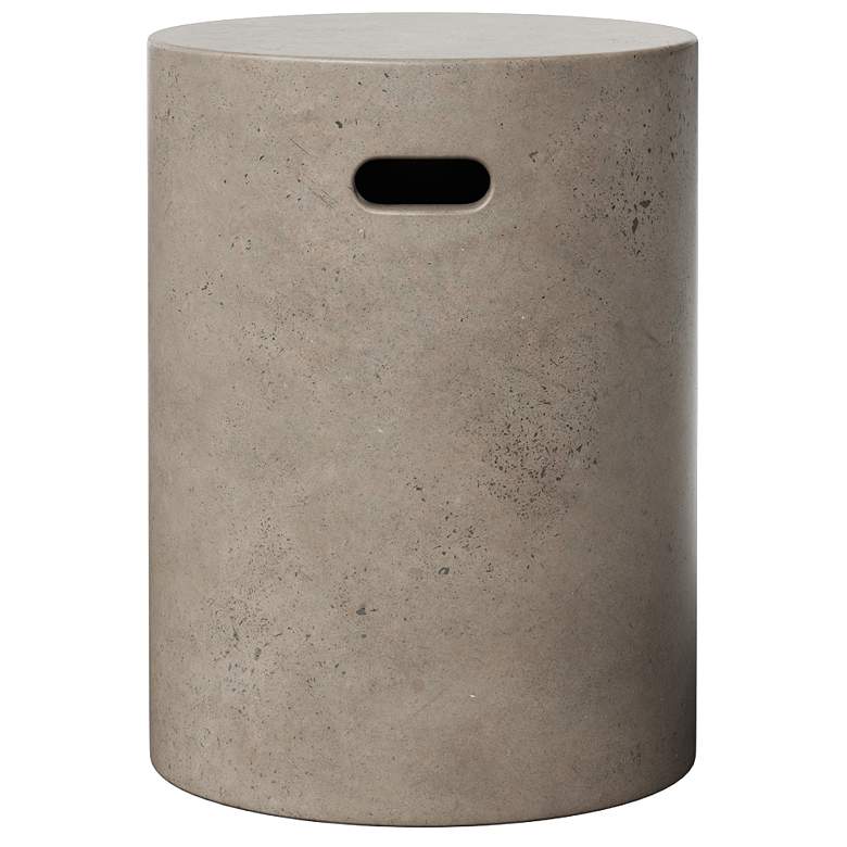 Image 1 Mixx 13.75" Wide Dark Grey Cylinder Accent Stool