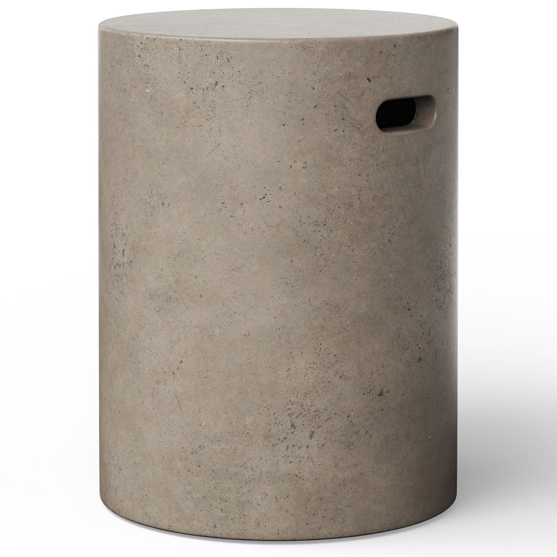 Image 3 Mixx 13.75" Wide Dark Grey Cylinder Accent Stool more views