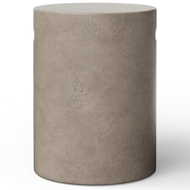 Image 4 Mixx 13.75" Wide Dark Grey Cylinder Accent Stool more views