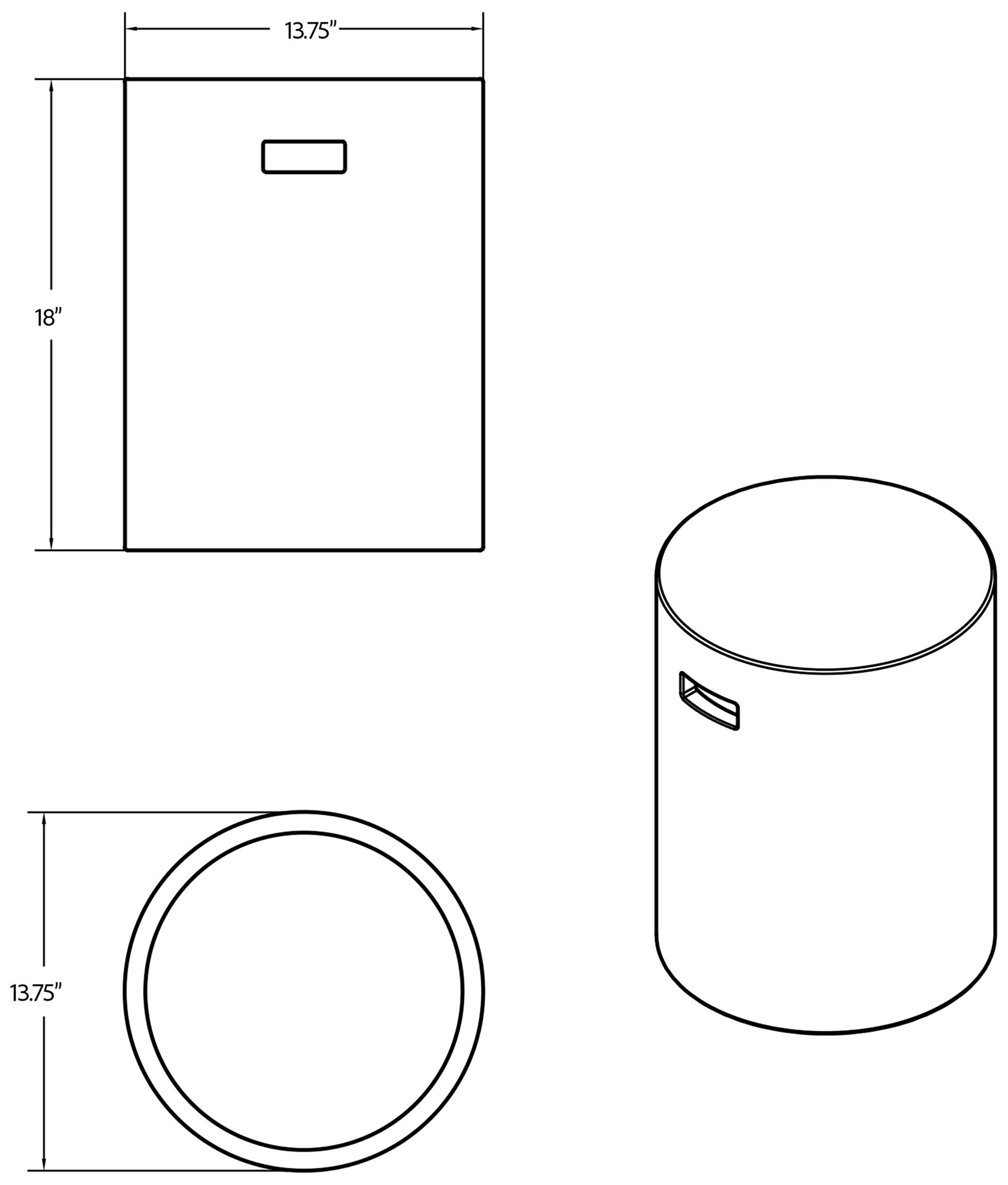Image 7 Mixx 13.75" Wide Dark Grey Cylinder Accent Stool more views