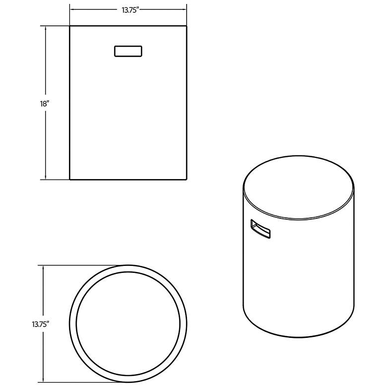 Image 7 Mixx 13.75" Wide Dark Grey Cylinder Accent Stool more views
