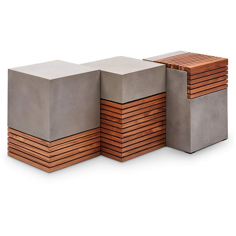 Image 5 Mixx 13.75" Wide Dark Grey/Natural Stecca Alto Accent Stool more views