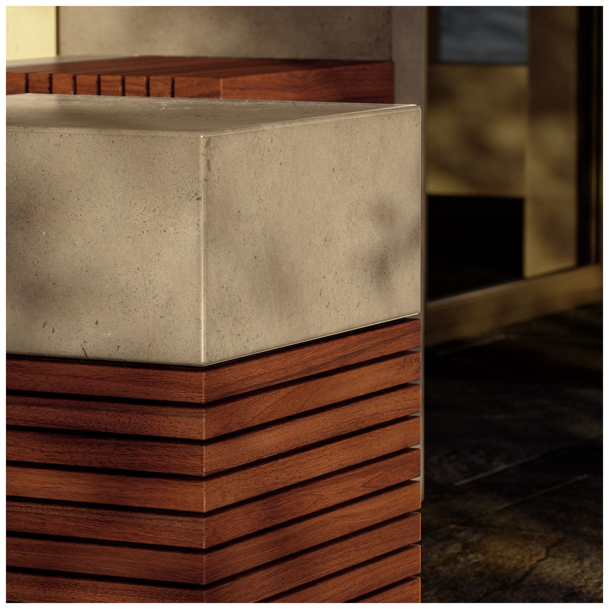 Image 6 Mixx 13.75" Wide Dark Grey/Natural Stecca Alto Accent Stool more views