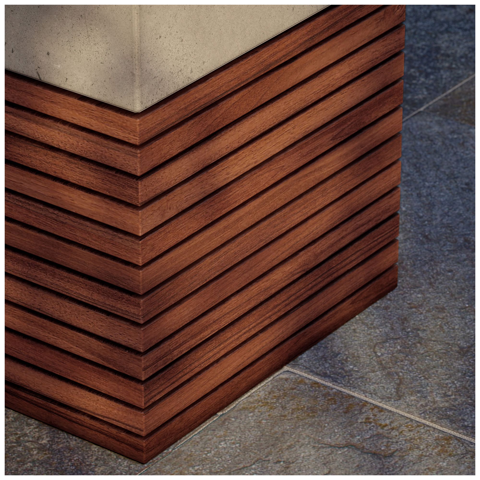 Image 7 Mixx 13.75" Wide Dark Grey/Natural Stecca Alto Accent Stool more views