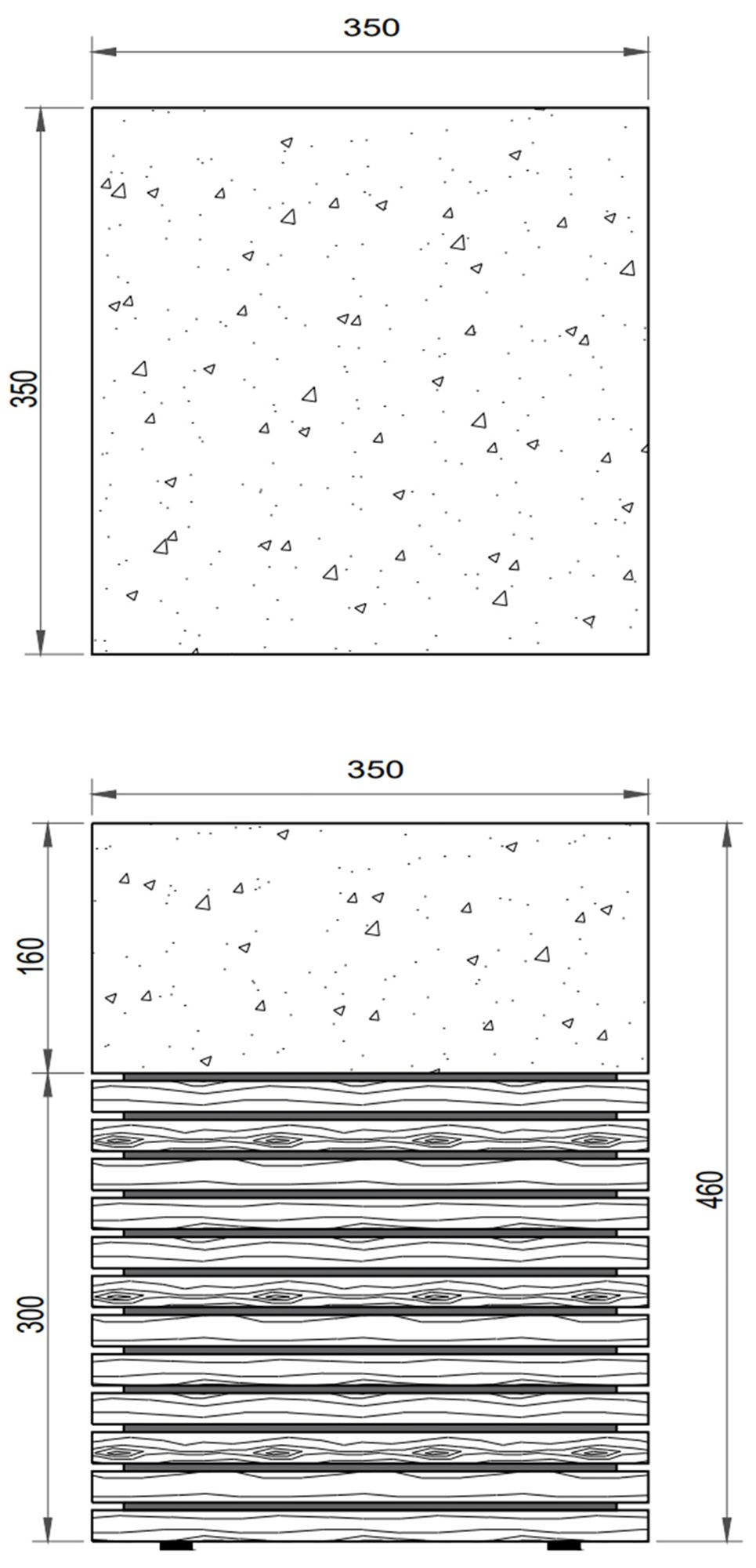 Mixx 13.75" Wide Dark Grey/Natural Stecca Alto Accent Stool