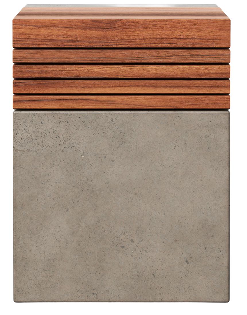 Image 2 Mixx 13.75" Wide Dark Grey/Natural Stecca Cascata Accent Stool