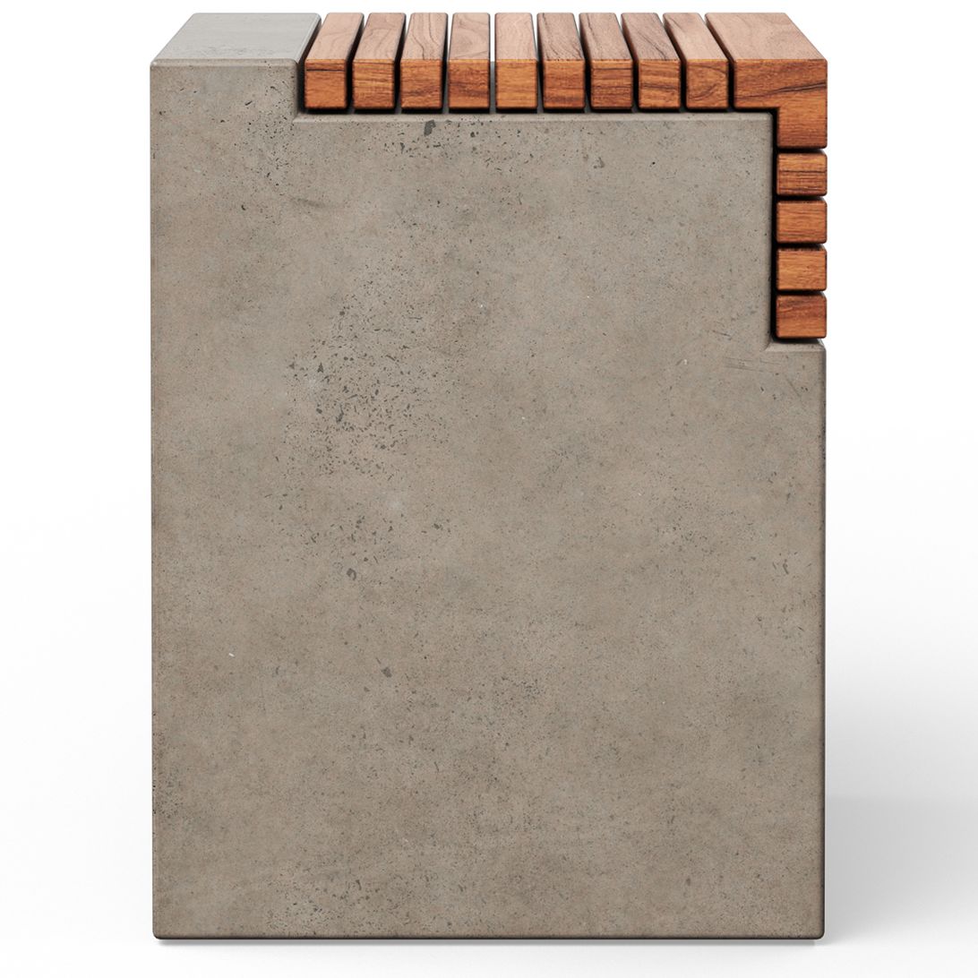 Image 4 Mixx 13.75" Wide Dark Grey/Natural Stecca Cascata Accent Stool more views