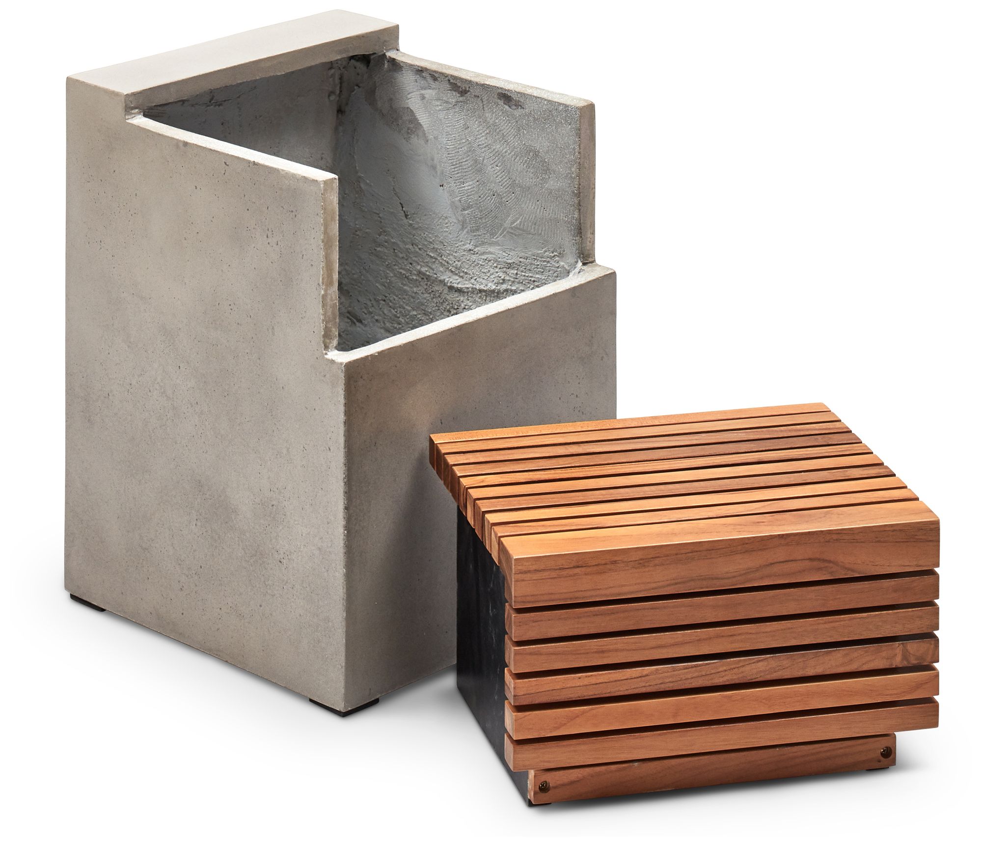 Image 6 Mixx 13.75" Wide Dark Grey/Natural Stecca Cascata Accent Stool more views