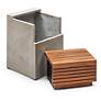 6_Mixx 13.75" Wide Dark Grey/Natural Stecca Cascata Accent Stool more views
