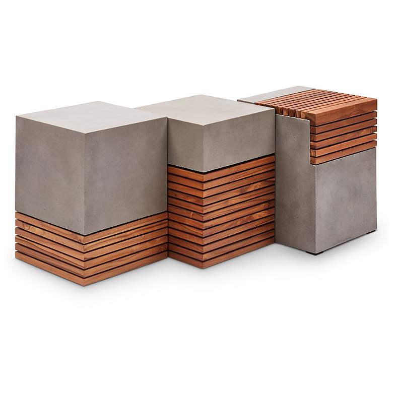 Image 7 Mixx 13.75" Wide Dark Grey/Natural Stecca Cascata Accent Stool more views