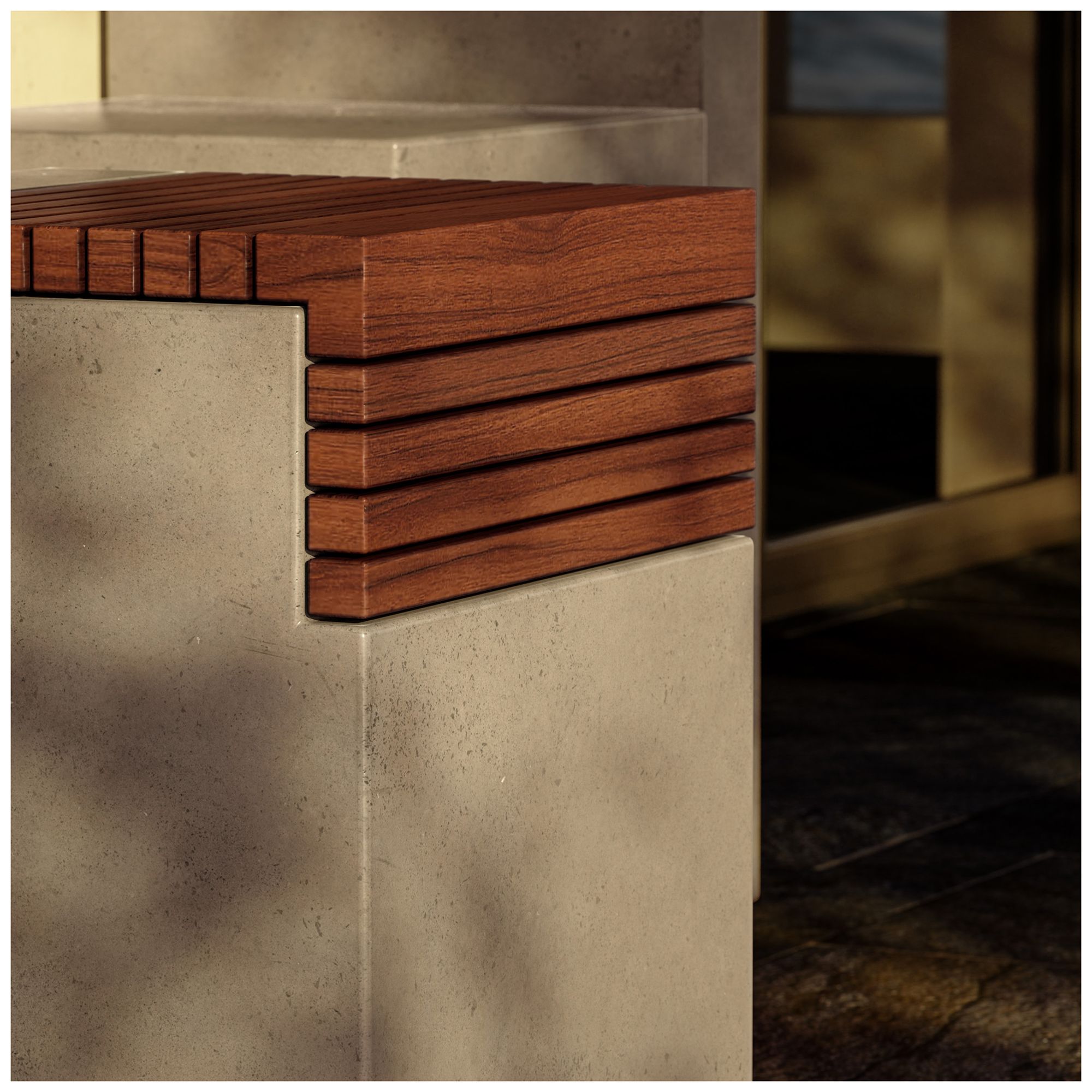 Mixx 13.75" Wide Dark Grey/Natural Stecca Cascata Accent Stool